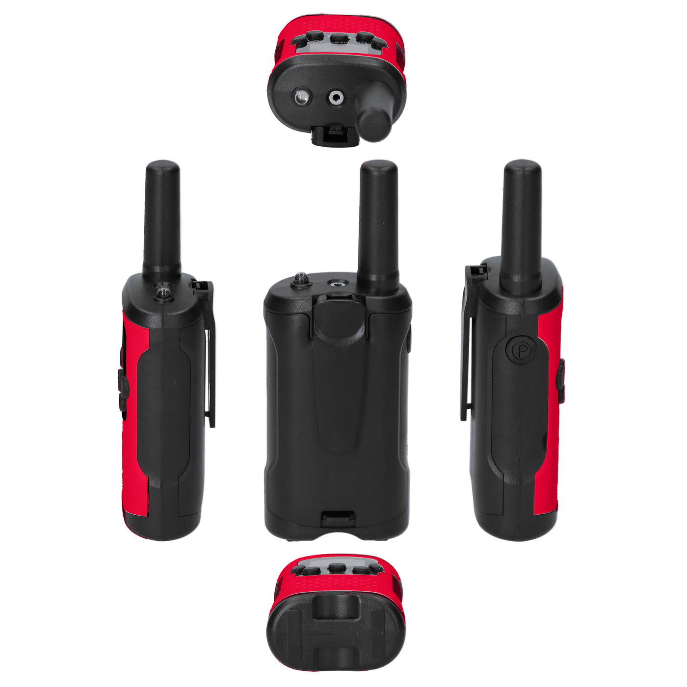 Alecto FR115RD - Set van twee walkie talkies voor kinderen, 7 KM bereik, rood/zwart
