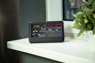 Alecto WS-5500 - Professioneel 8 in 1 wifi weerstation met app en draadloze buitensensor, zwart