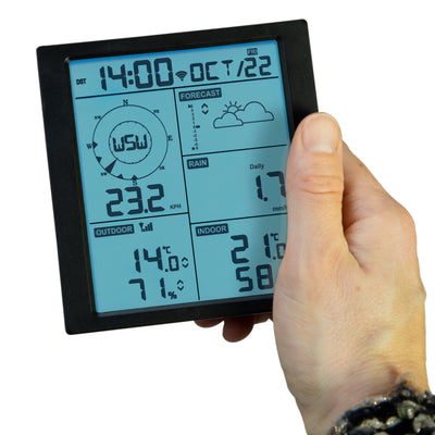 Alecto WS5200 - Professioneel 6 in 1 wifi weerstation met app en draadloze buitensensor, zwart