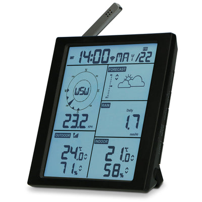 Alecto WS5200 - Professioneel 6 in 1 wifi weerstation met app en draadloze buitensensor, zwart