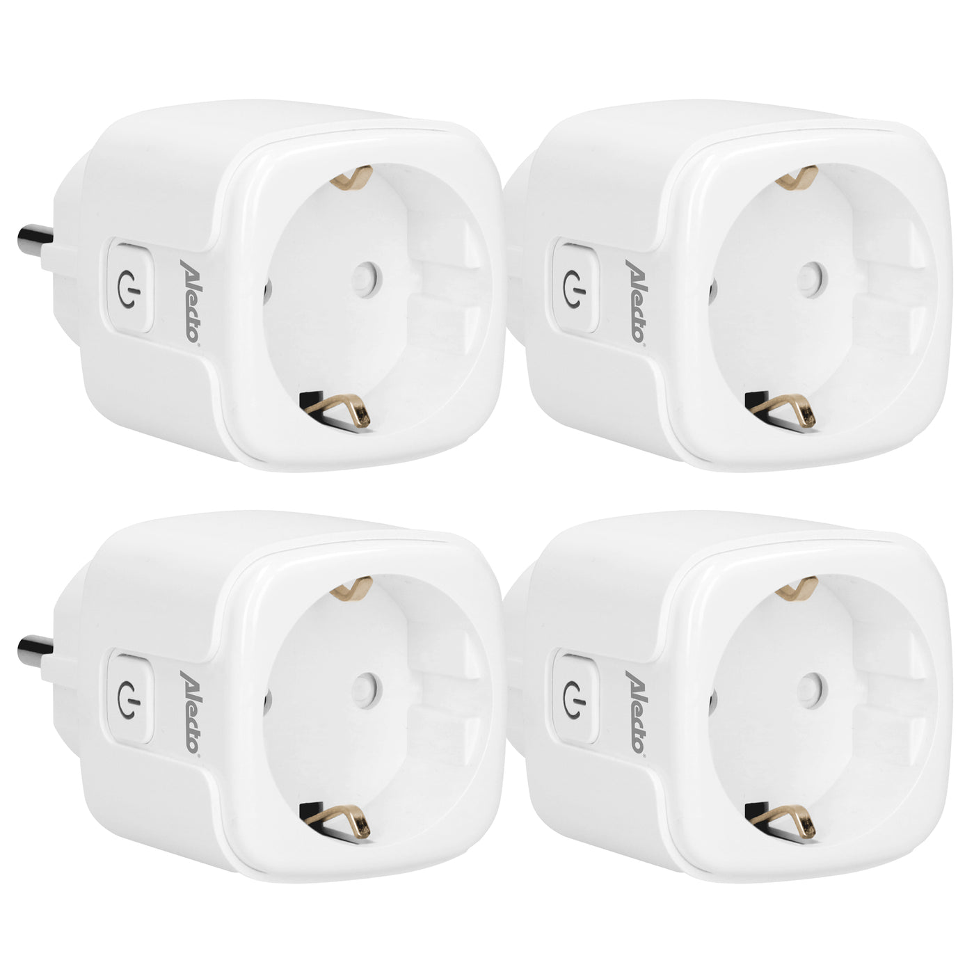 Alecto SMART-PLUG10 - Smart wifi tussenstekker, 16A, 3680W, 4 pack, wit