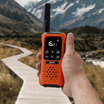 Alecto FR300OE - Robuuste walkie talkie, tot 10 kilometer bereik, oranje/zwart