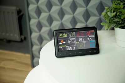 Alecto WS-5500 - Professioneel 8 in 1 wifi weerstation met app en draadloze buitensensor, zwart