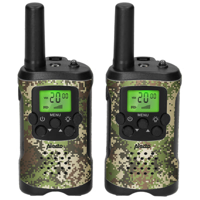 Alecto FR115CAMO - Set van twee walkie talkies voor kinderen, 7 KM bereik, camouflage