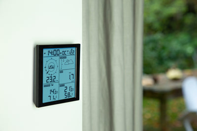 Alecto WS5200 - Professioneel 6 in 1 wifi weerstation met app en draadloze buitensensor, zwart