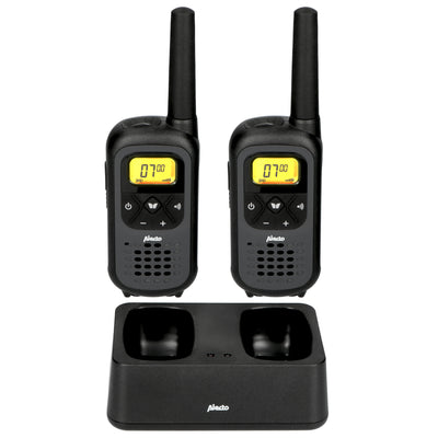 Alecto FR-200 - Set van twee walkie talkies voor kinderen - tot 3 kilometer bereik, zwart/grijs