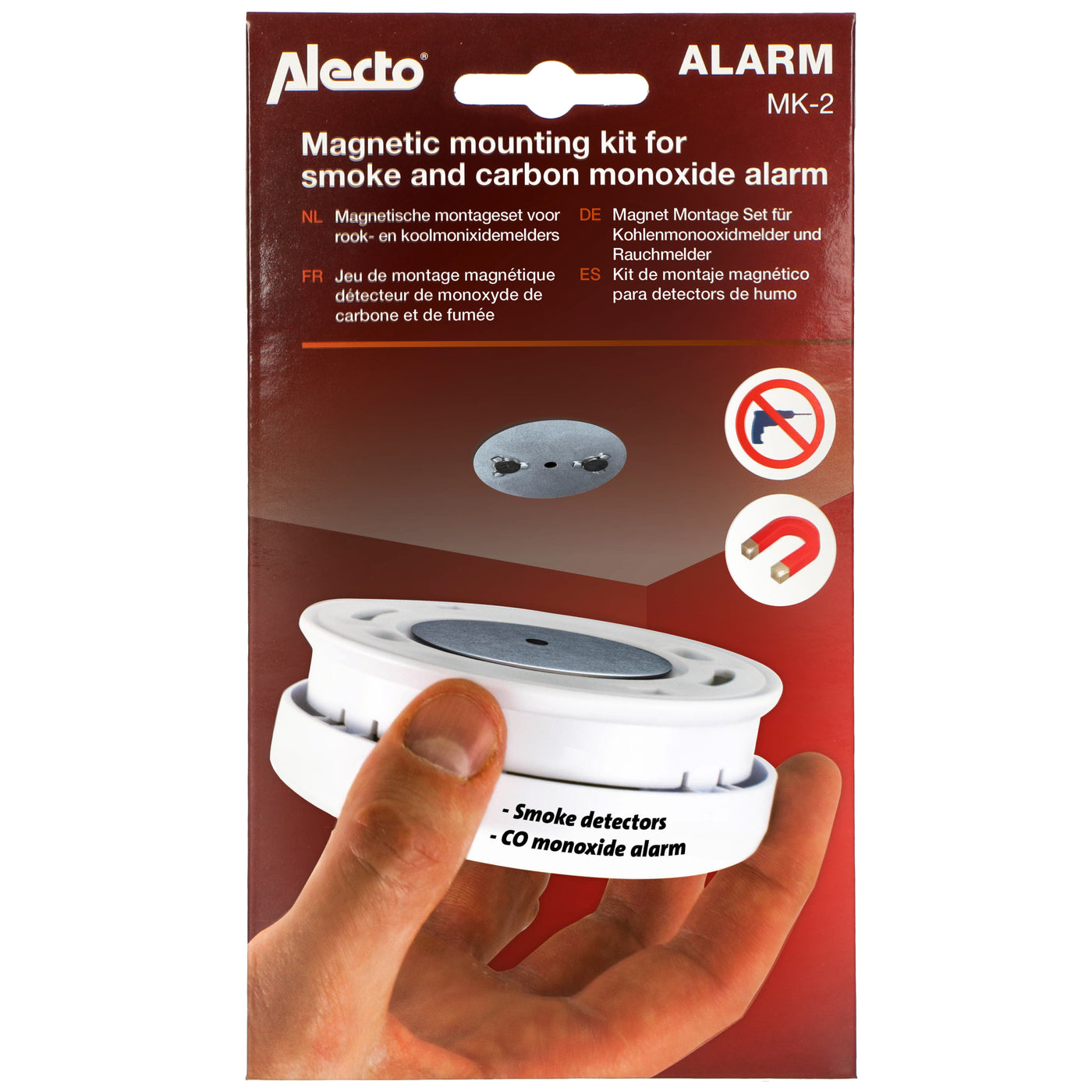 Alecto BPB21 - Brandpreventieset met twee rookmelders en twee magnetische montagesets - 1x SA300 DUO, 2x MK-2