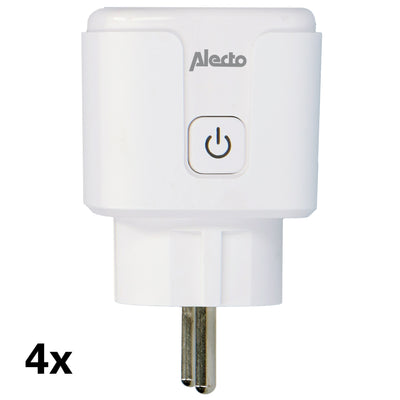 Alecto SMART-PLUG10 - Smart wifi tussenstekker, 16A, 3680W, 4 pack, wit