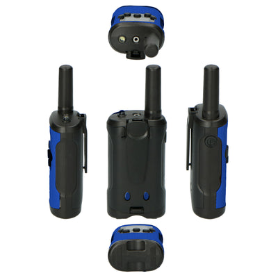 Alecto FR-175BW - Set van twee walkie talkies, tot 7 kilometer bereik, blauw/zwart