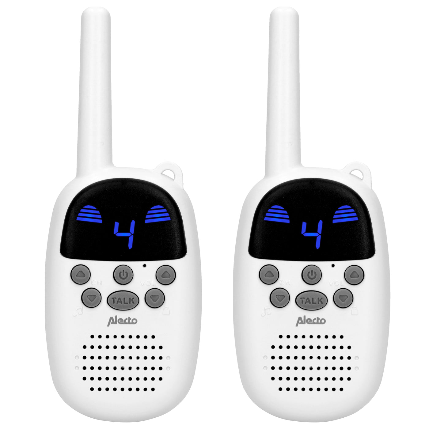 Alecto FR-09 - Set van twee walkie talkies voor kinderen -  3 km bereik, wit