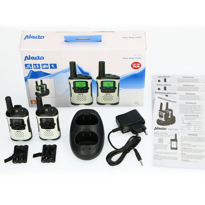 Alecto FR-175 - Set van twee walkie talkies - 7 km bereik, wit/zwart
