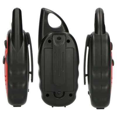 Alecto FR-05RD - Set van twee walkie talkies voor kinderen - 3 km bereik, zwart/rood